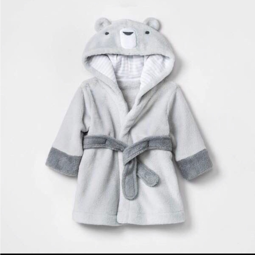New Cloud Island Baby Bear Plush Bath Robe size  6-9 Months